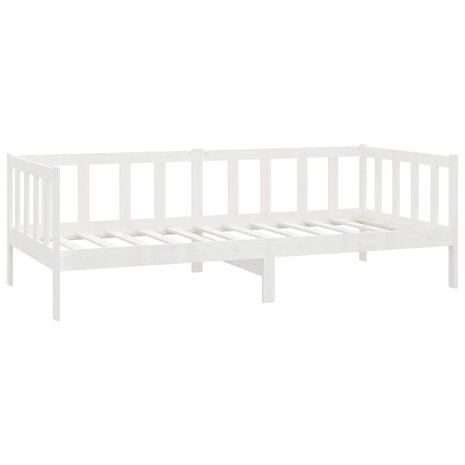 Bedbank massief grenenhout wit 90x200 cm 5