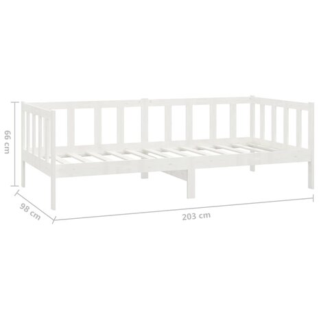 Bedbank massief grenenhout wit 90x200 cm 8