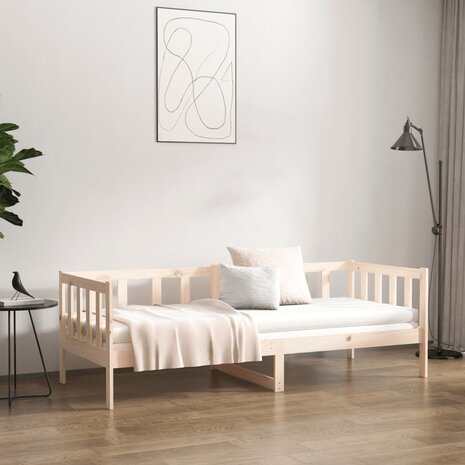 Slaapbank zonder matras 90x190 cm massief grenenhout 4