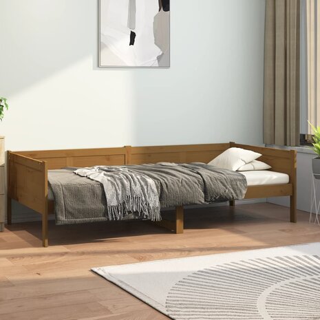 Slaapbank massief grenenhout honingbruin 80x200 cm 1