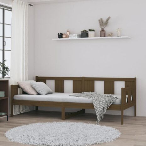 Slaapbank massief grenenhout honingbruin 90x200 cm 4