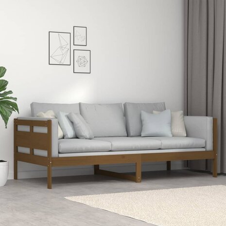 Slaapbank massief grenenhout honingbruin 90x200 cm 9