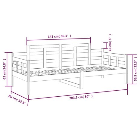 Slaapbank massief grenenhout 80x200 cm 9