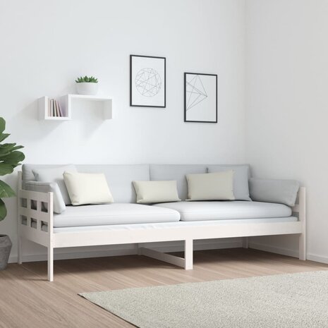 Slaapbank massief grenenhout wit 80x200 cm 4