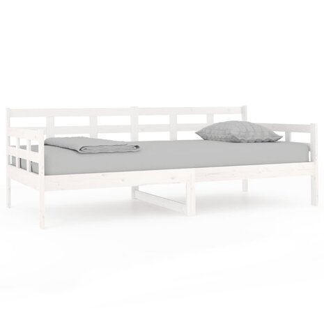 Slaapbank massief grenenhout wit 90x190 cm 2