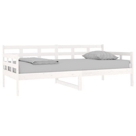 Slaapbank massief grenenhout wit 90x190 cm 3