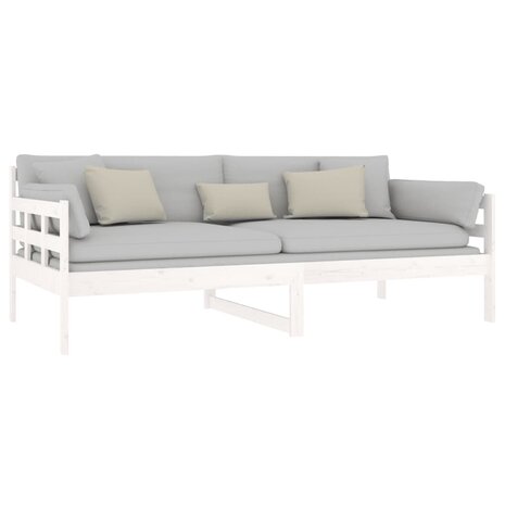 Slaapbank massief grenenhout wit 90x190 cm 6