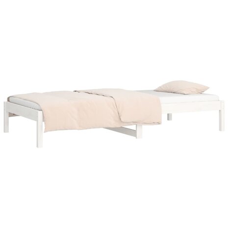 Slaapbank zonder matras 90x200 cm massief grenenhout wit 6