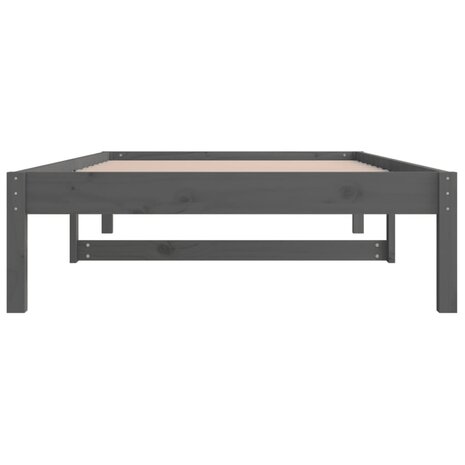 Slaapbank 90x190 cm massief grenenhout grijs 8