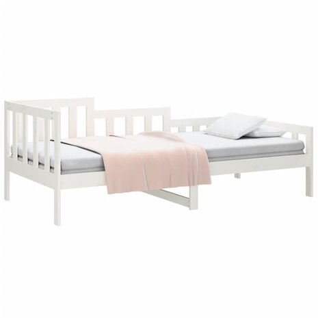 Slaapbank zonder matras 90x190 cm massief grenenhout wit 3