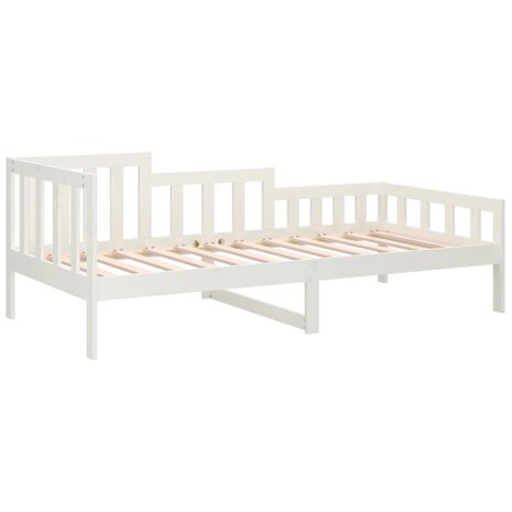 Slaapbank zonder matras 90x190 cm massief grenenhout wit 7