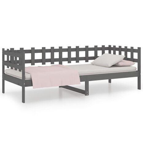Slaapbank 80x200 cm massief grenenhout grijs 2