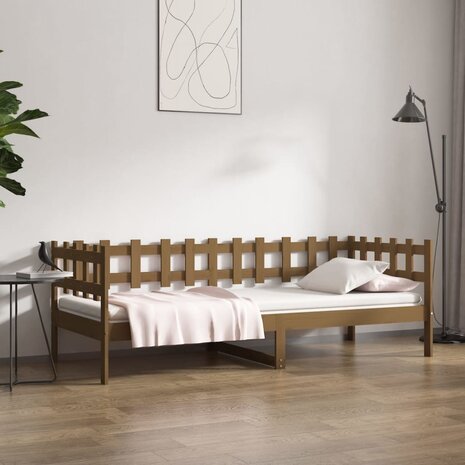 Slaapbank 80x200 cm massief grenenhout honingbruin 1