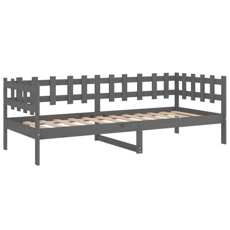 Slaapbank 90x200 cm massief grenenhout grijs 7