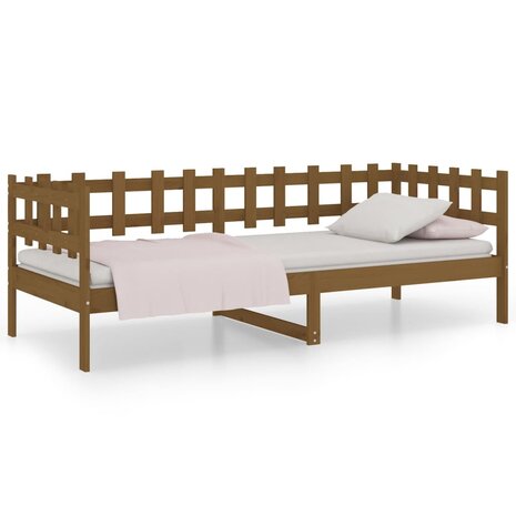 Slaapbank 90x200 cm massief grenenhout honingbruin 2