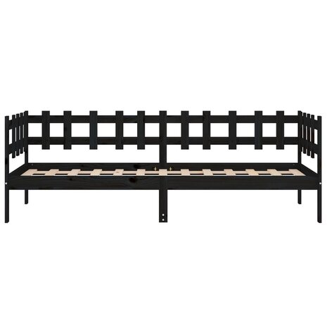 Slaapbank 90x200 cm massief grenenhout zwart 8