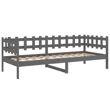 Slaapbank 90x190 cm massief grenenhout grijs 7