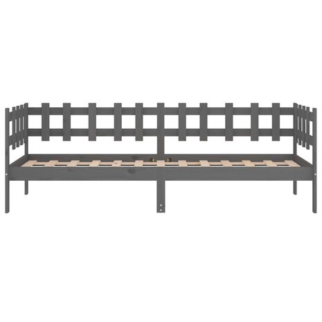 Slaapbank 90x190 cm massief grenenhout grijs 8