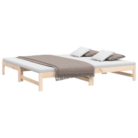 Slaapbank uitschuifbaar massief grenenhout 2x(100x200) cm 3