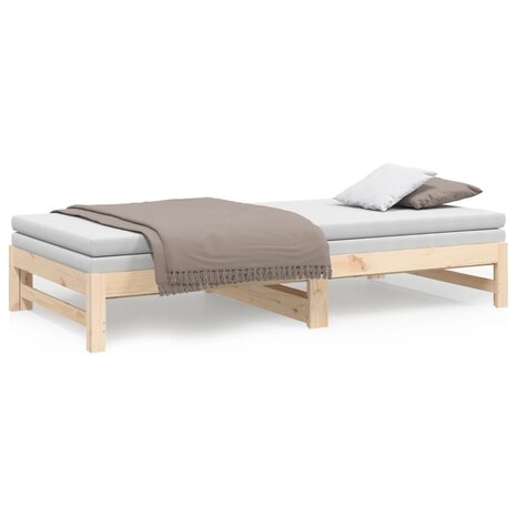 Slaapbank uitschuifbaar massief grenenhout 2x(100x200) cm 5