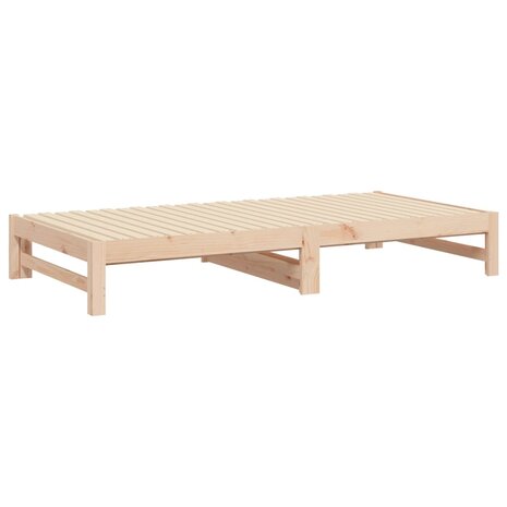 Slaapbank uitschuifbaar massief grenenhout 2x(100x200) cm 8