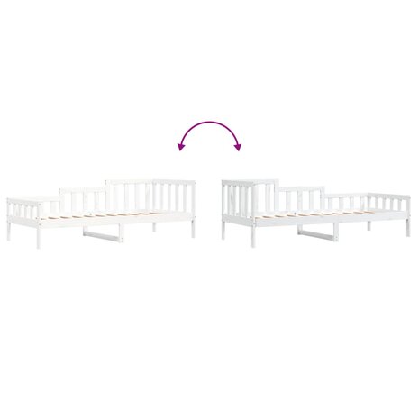 Slaapbank zonder matras 80x200 cm massief grenenhout wit 8