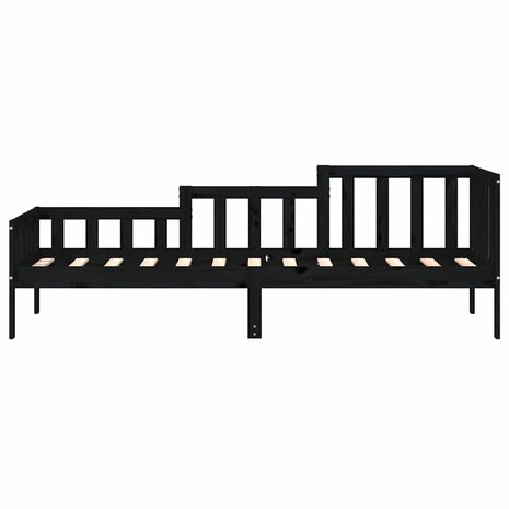 Slaapbank 80x200 cm massief grenenhout zwart 4