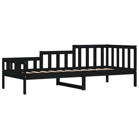 Slaapbank 80x200 cm massief grenenhout zwart 5