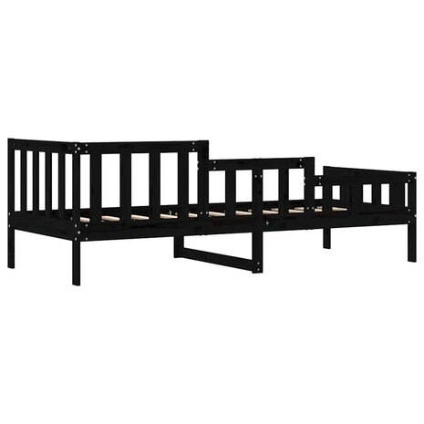 Slaapbank 80x200 cm massief grenenhout zwart 7