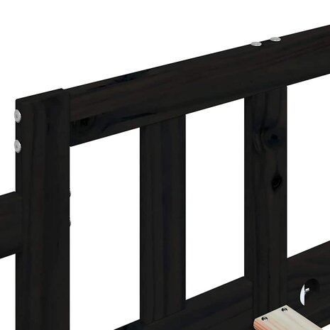 Slaapbank 80x200 cm massief grenenhout zwart 9