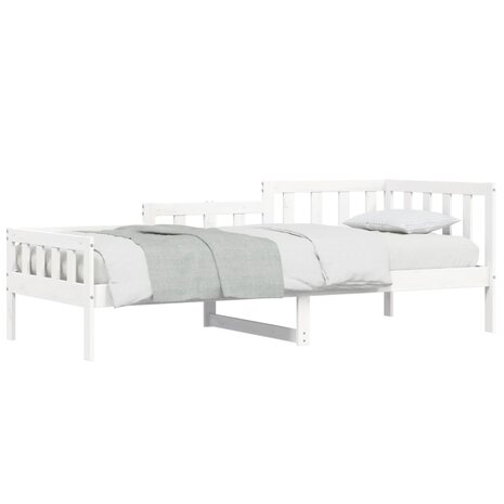 Slaapbank zonder matras 90x200 cm massief grenenhout wit 3