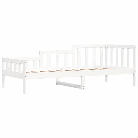 Slaapbank zonder matras 90x200 cm massief grenenhout wit 5