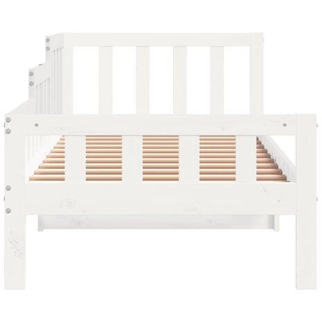 Slaapbank zonder matras 90x200 cm massief grenenhout wit 6