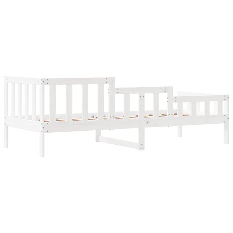Slaapbank zonder matras 90x200 cm massief grenenhout wit 7