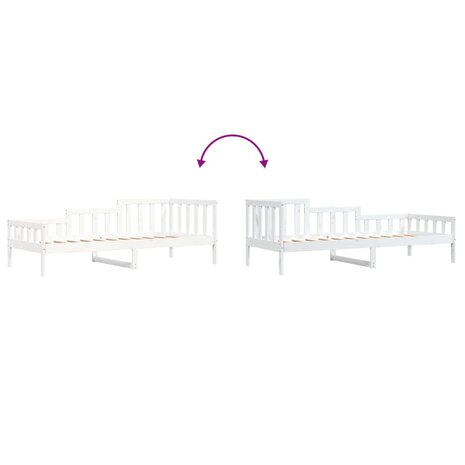 Slaapbank zonder matras 90x200 cm massief grenenhout wit 8