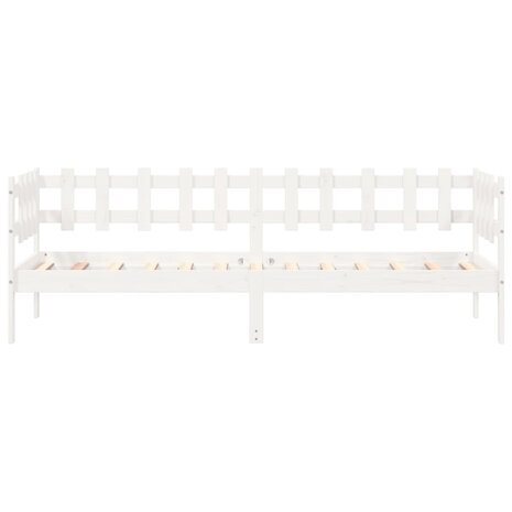 Slaapbank zonder matras 80x200 cm massief grenenhout wit 4