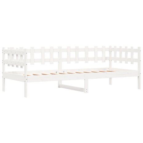 Slaapbank zonder matras 80x200 cm massief grenenhout wit 5