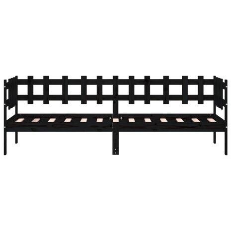 Slaapbank 80x200 cm massief grenenhout zwart 4