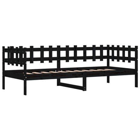 Slaapbank 80x200 cm massief grenenhout zwart 5