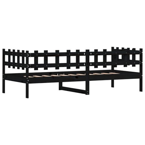 Slaapbank 80x200 cm massief grenenhout zwart 7