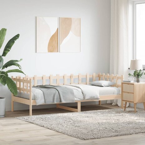 Slaapbank zonder matras 90x200 cm massief grenenhout 1