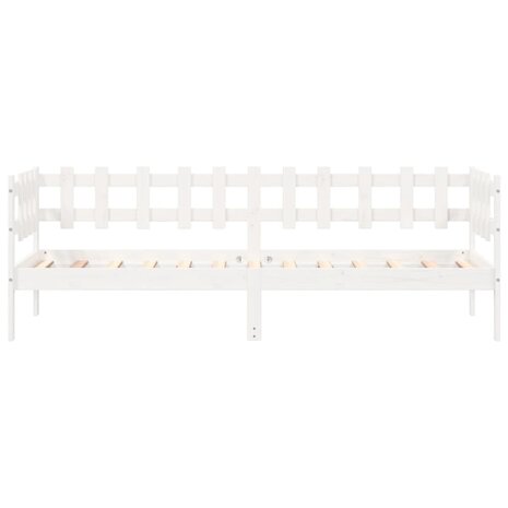 Slaapbank zonder matras 90x200 cm massief grenenhout wit 4