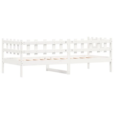 Slaapbank zonder matras 90x200 cm massief grenenhout wit 7