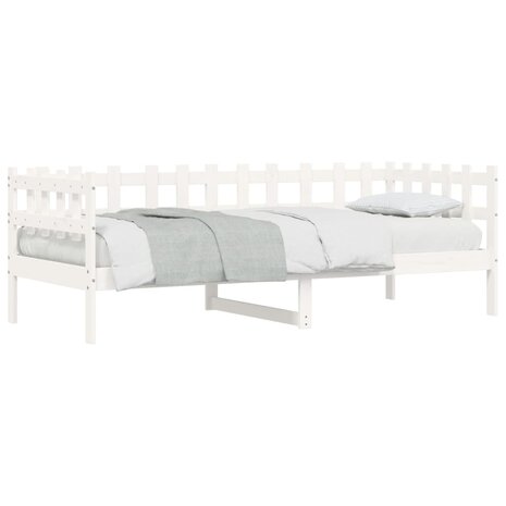 Slaapbank zonder matras 90x190 cm massief grenenhout wit 3