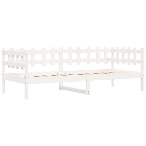Slaapbank zonder matras 90x190 cm massief grenenhout wit 5
