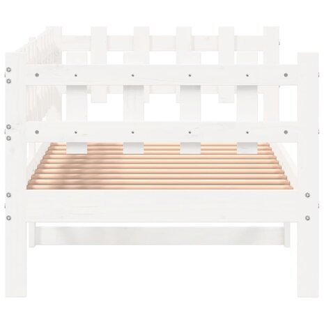 Slaapbank zonder matras 90x190 cm massief grenenhout wit 6