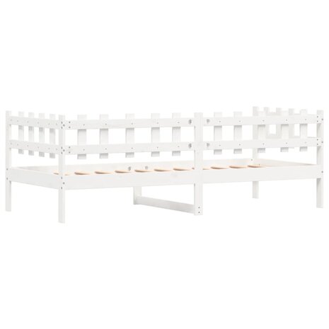 Slaapbank zonder matras 90x190 cm massief grenenhout wit 7