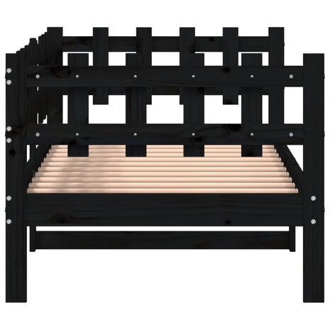 Slaapbank 90x190 cm massief grenenhout zwart 6