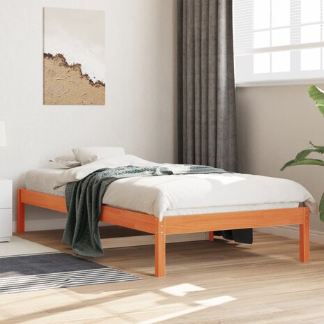 Slaapbank zonder matras 90x190 cm massief grenenhout wasbruin 1