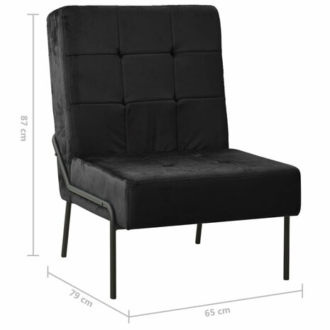 Relaxstoel 65x79x87 cm fluweel zwart 7